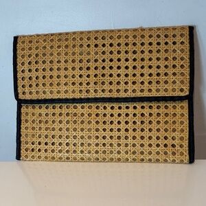Vintage Miss Selfridge genuine rattan clutch bag